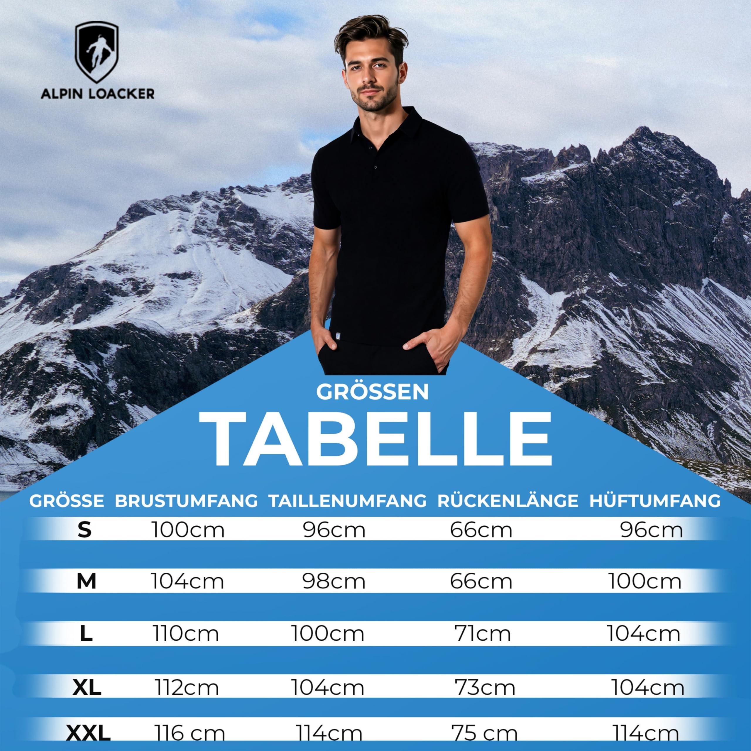 ALPIN LOACKER Coolmax Merino T-Shirt Herren Kurzarm 150 g/m2 I Antischweißshirt I Merinowolle Tshirt I kühlendes Thermooberteil atmungsaktiv