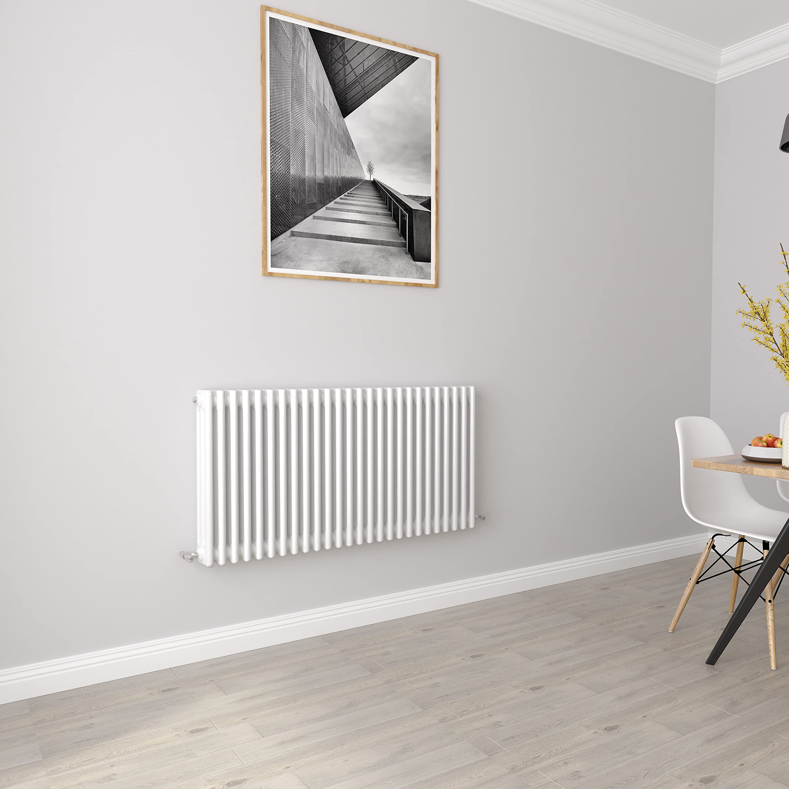 White radiators Horizontal 3 Column Rads Cast Iron Style Central Heating radiators for Bathroom,Living Room and Kitchen 600x1190mm