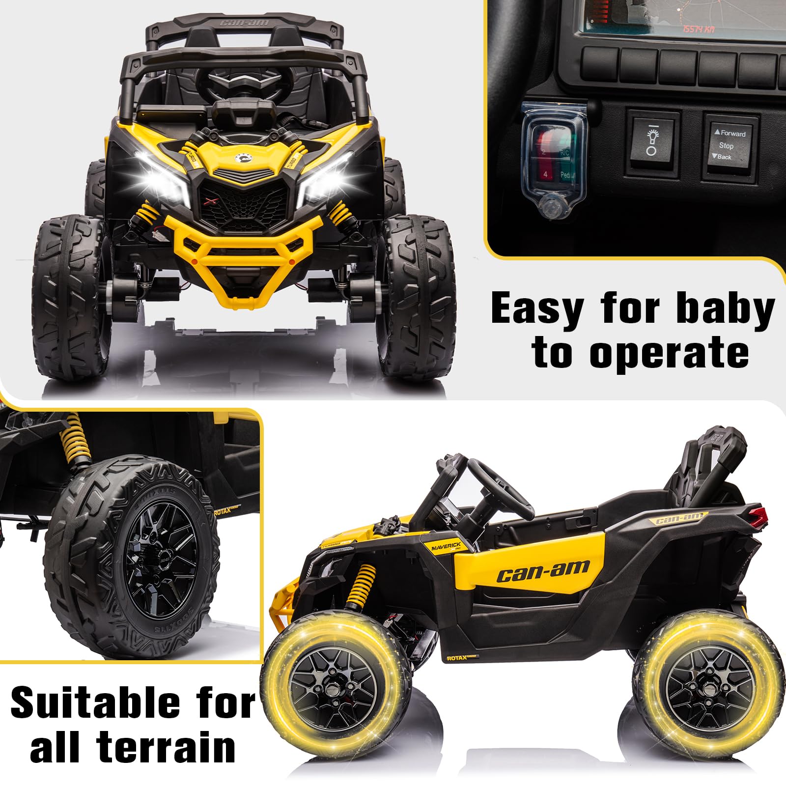 Snapklik.com : 24V Ride On Toys - UTV For Kids, 2 Seats Remote Control ...
