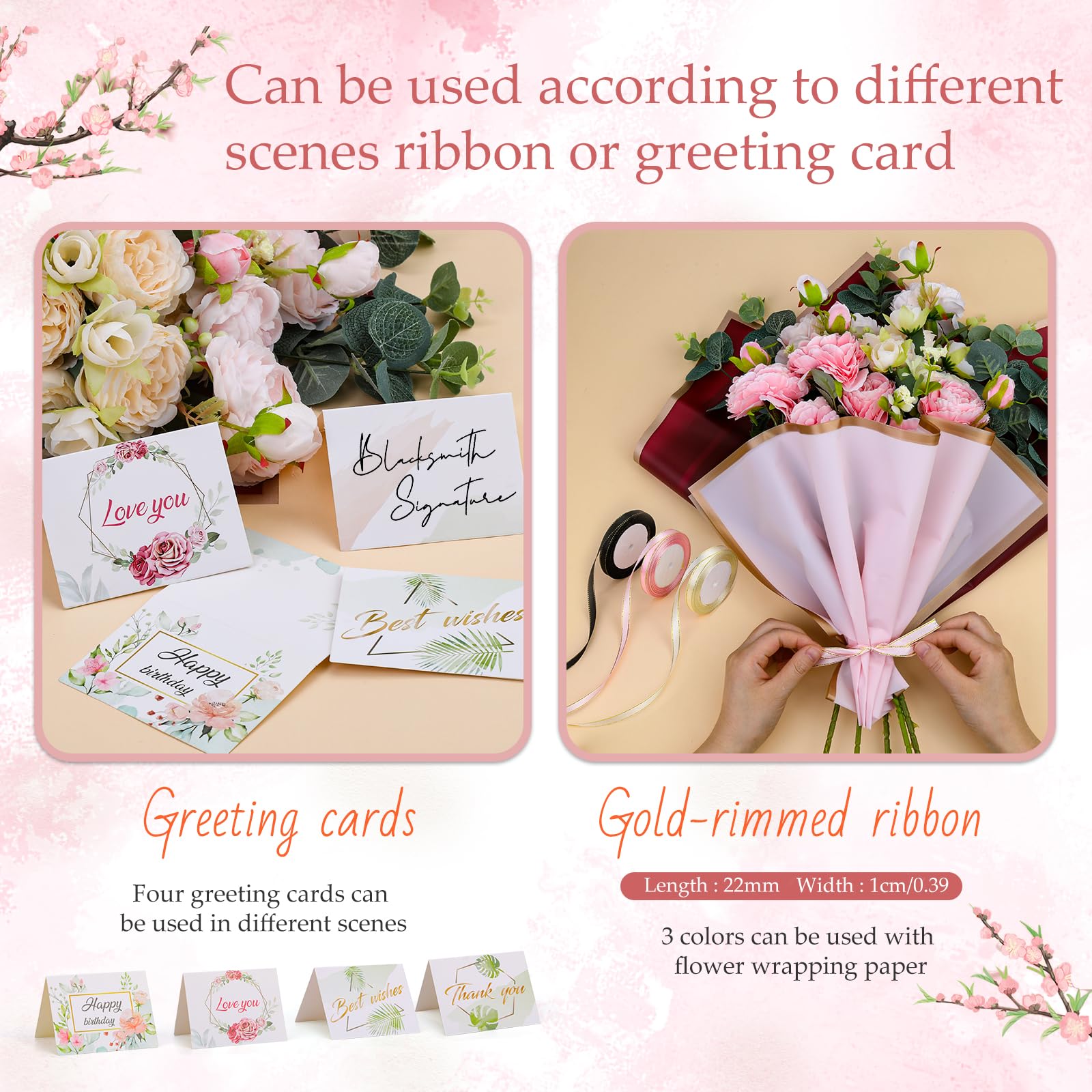 FWSA WRAPS Floral Wrapping Paper For Bouquets Pink Waterproof Pure Color DIY Flower Gift Packaging Material Florist Supplies 40 Sheets 22.8X22.8 Inches (COLOR 7