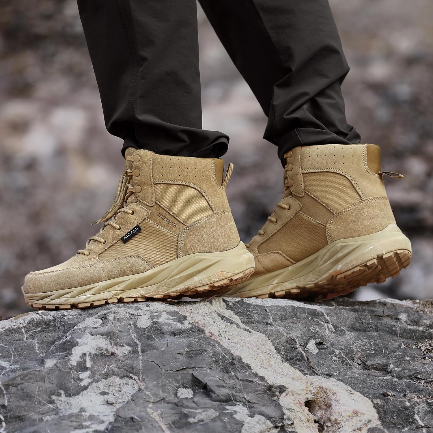 Lightweight Tactical Boots Men's Waterproof Military Boots Hiking Work Boots 6 Inches Breathable Desert Boots - Image 2