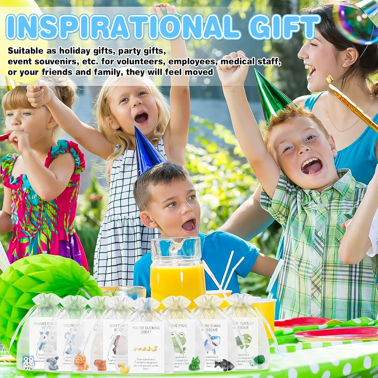 LUYI 192 Sets Employee Appreciation Gifts Bulk for Coworkers Thank You Staff Office Volunteer Teachers Appreciation Bulk Gifts Cute Mini Resin and Inspirational Note Cards End of Year Presents