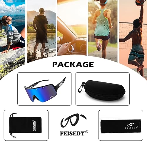 Miniatura 6 de FEISEDY Gafas de sol deportivas para ciclismo, gafas de béisbol para jóvenes, adolescentes, protección UV400 B2974