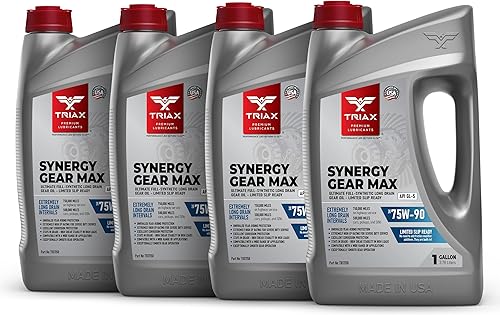 Vista 18 de TRIAX Synergy Gear Max 75W-90 GL-5 Limited Slip, Drenaje Ultra Largo 500k Millas, Transmisión Manual, Lubricante para Engranajes/Diferencial