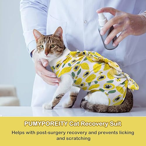 Miniatura 2 de PUMYPOREITY Traje de recuperación para gatos después de la cirugía, alternativa al collar electrónico de cono para mascotas, disfraz profesional