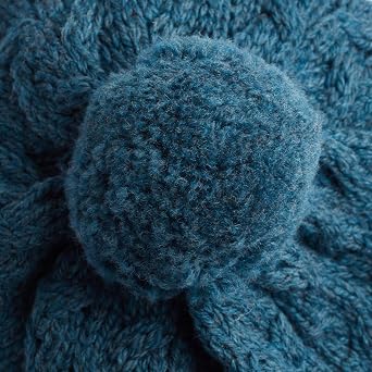 Aran Woollen Mills Decorative Button Multi Cable Bobble Hat