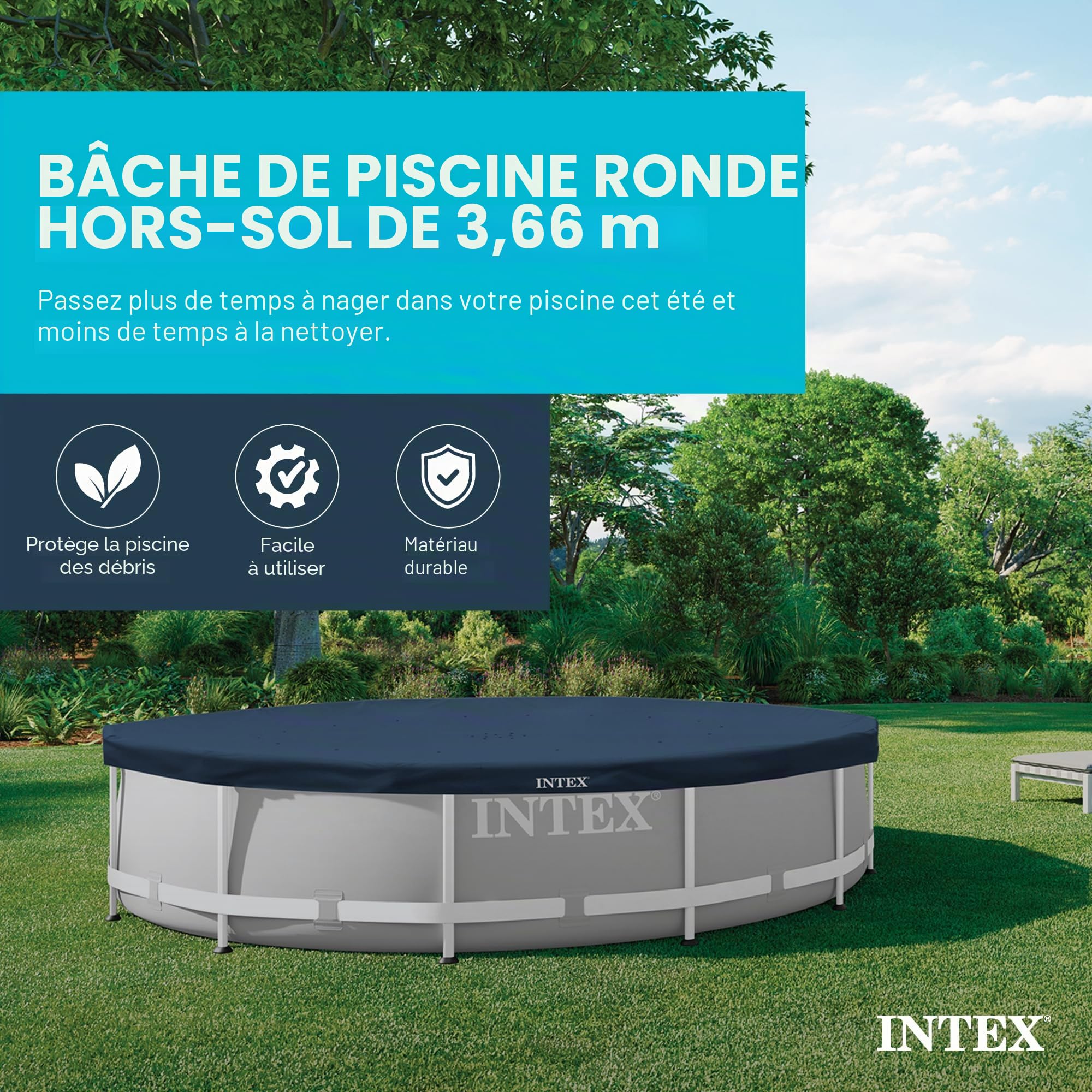 Bâches de Piscine Intex 28031 366 x 25 x 366 cm