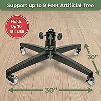 Vista 3 de Soporte rodante para árbol de Navidad para árboles artificiales de hasta 9 pies, base de soporte para árbol de Navidad resistente con ruedas y base