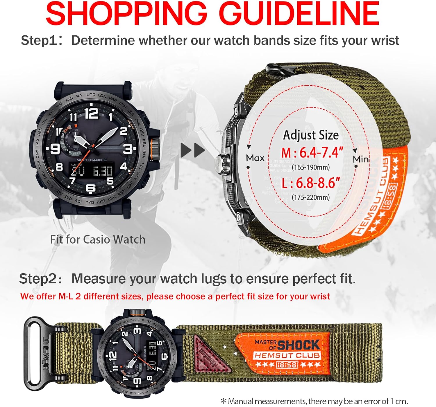 23mm Quick-Release Nylon Strap Compatible with Casio PRW-6800/6900Y/400Y/60Y/61Y/50Y/70Y/30/35/51/60/70/73X & PRT-B50/B70 & PRJ-B001 - Military-Grade Durable Outdoor Sports Band with Metal Buckle.