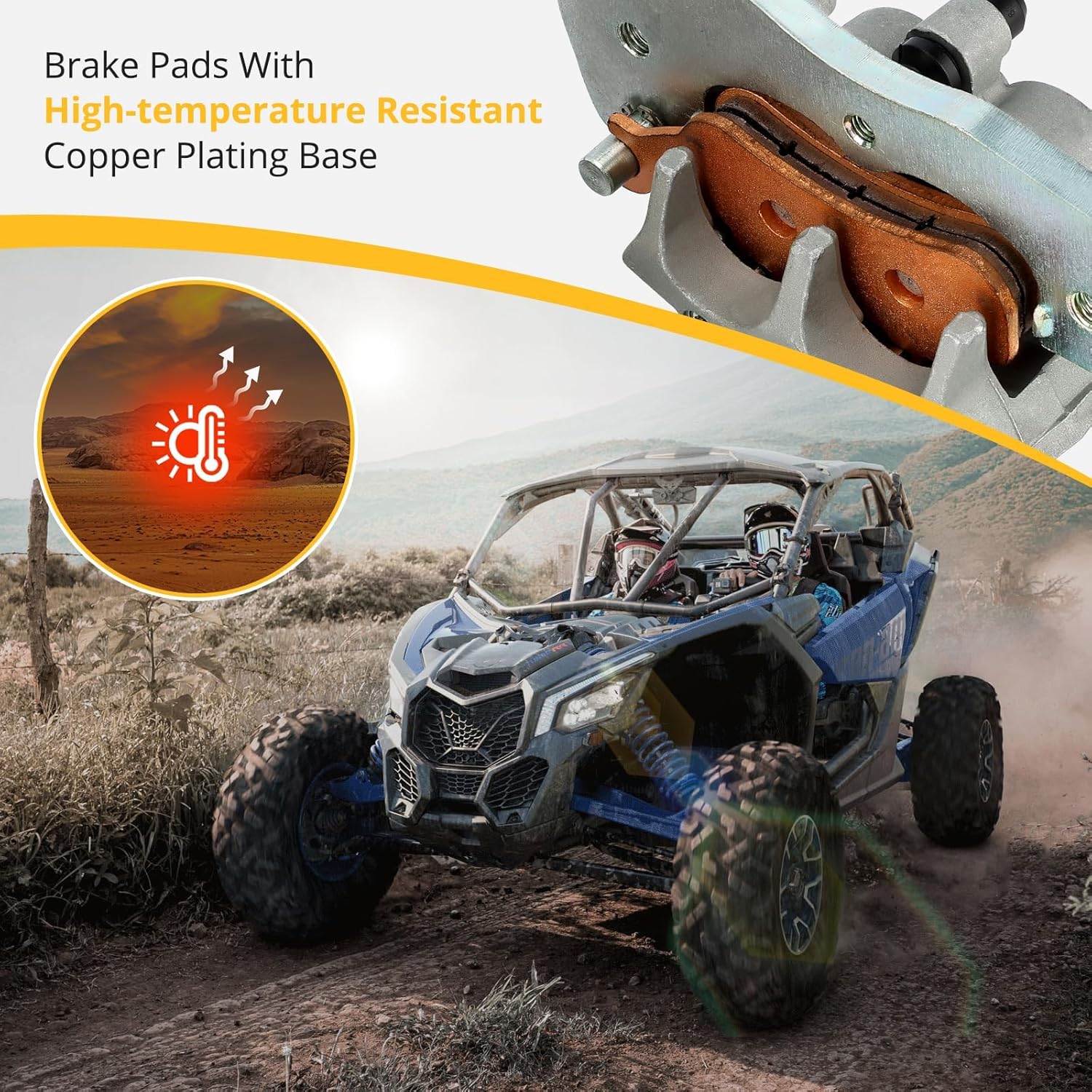 Rear Brake Calipers & Sintered Pads for Maverick X3 Turbo 2017-2022, MPN# 705601514 705601515 705601891 705601892