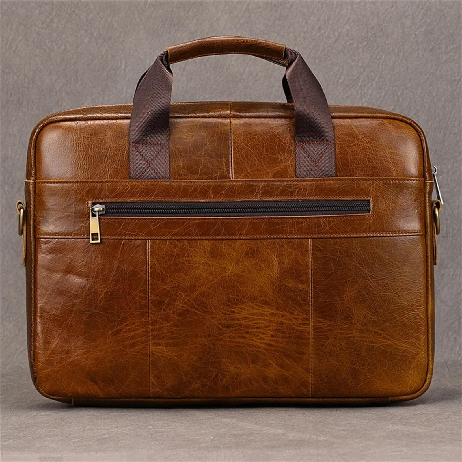 Bolso Mensajero De Cuero Bolso de negocios cuero genuino for hombre, maletín for portátil 15 pulgadas, bolso bandolera for documentos A4, trabajo for mensajes En Viaje De Negocios