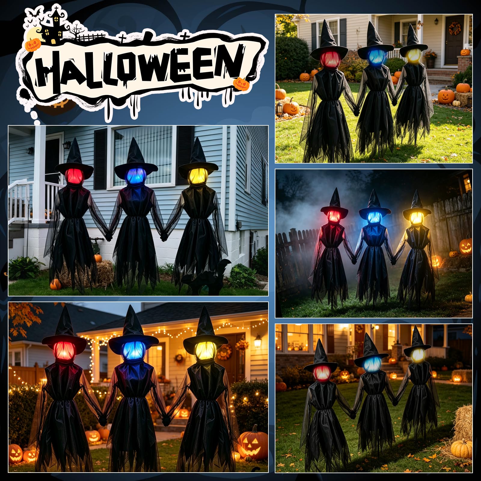 Decorazioni per streghe di Halloween, per esterni, 1,8 m, si tengono per