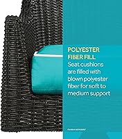 Vista 3 de Suntastic O'Linen - Juego de 4 cojines de mimbre para asiento de exterior e interior, para muebles de patio, 18 x 19 x 5 pulgadas, turquesa