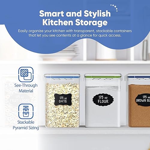 Miniatura 52 de Chef's Path Recipientes herméticos extra grandes de almacenamiento de harina y azúcar con tapas, juego de 2, recipientes de despensa de 6.5L