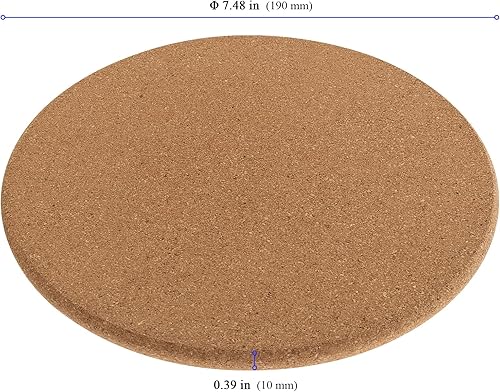 Miniatura 2 de KEILEOHO 10 salvamanteles de corcho de 7.5 pulgadas, posavasos de corcho, posavasos redondos de 3/8 pulgadas de grosor, tapones calientes de corchos