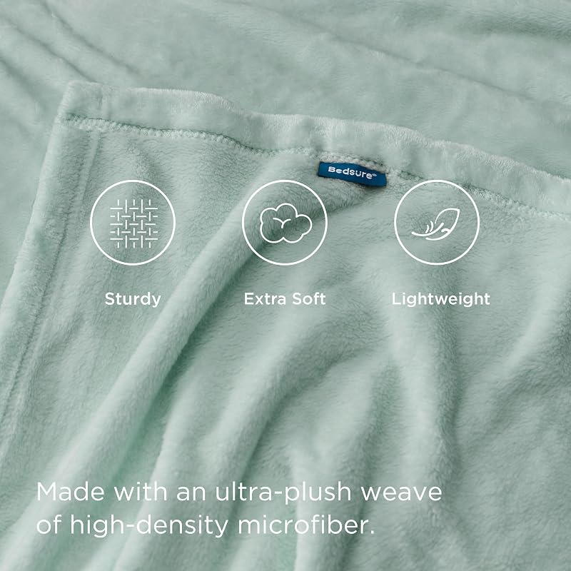 BEDSURE Puha Fleece Takaró 150x200 cm, Meleg Téli Pléd Kanapéra, Zöld