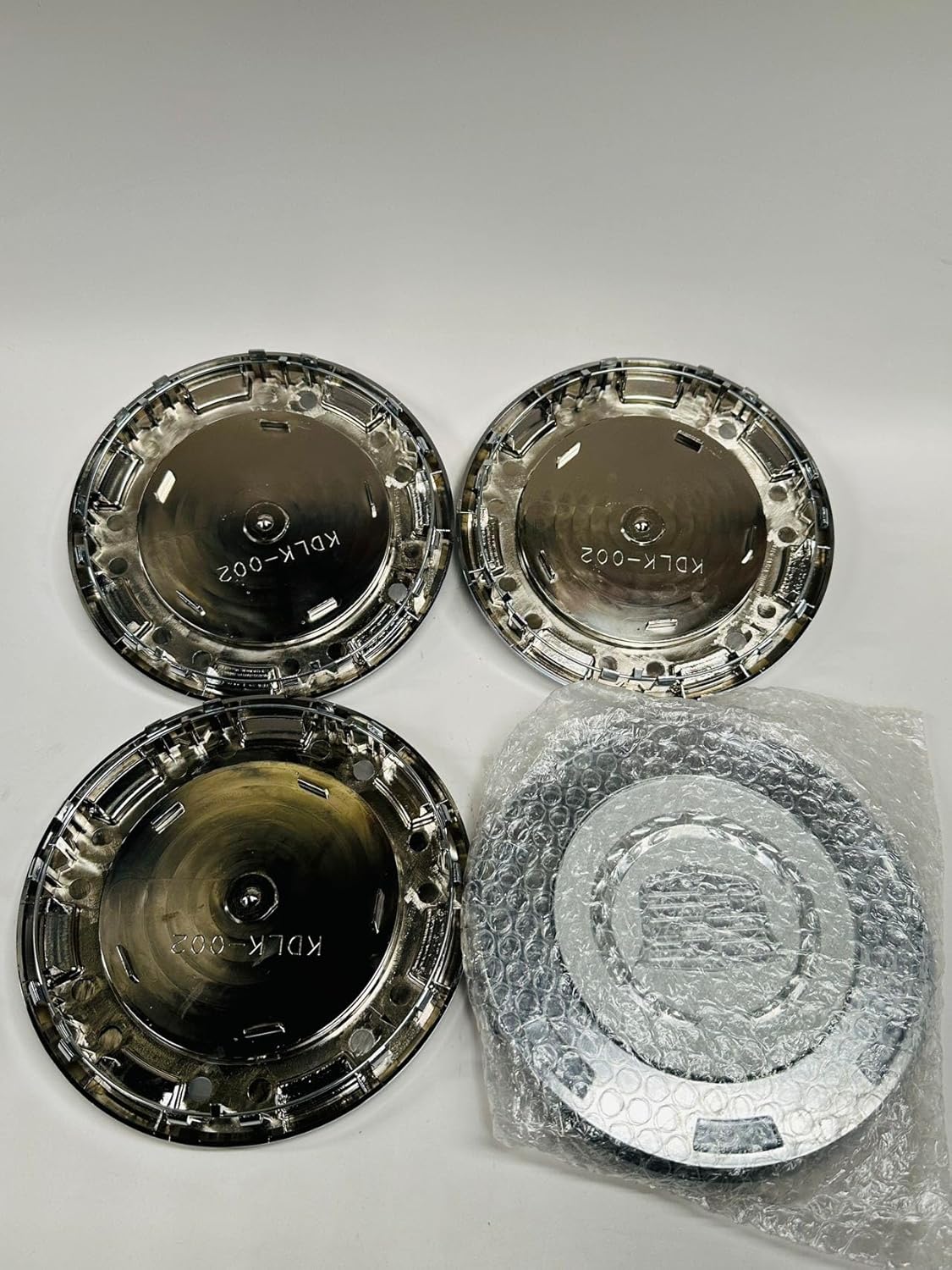 4X Chrome Car Wheel Cap Cover Silver Crest for Escalade 2007-2009 Hub Cap 9596649 9597950, 9598297 K6469 S