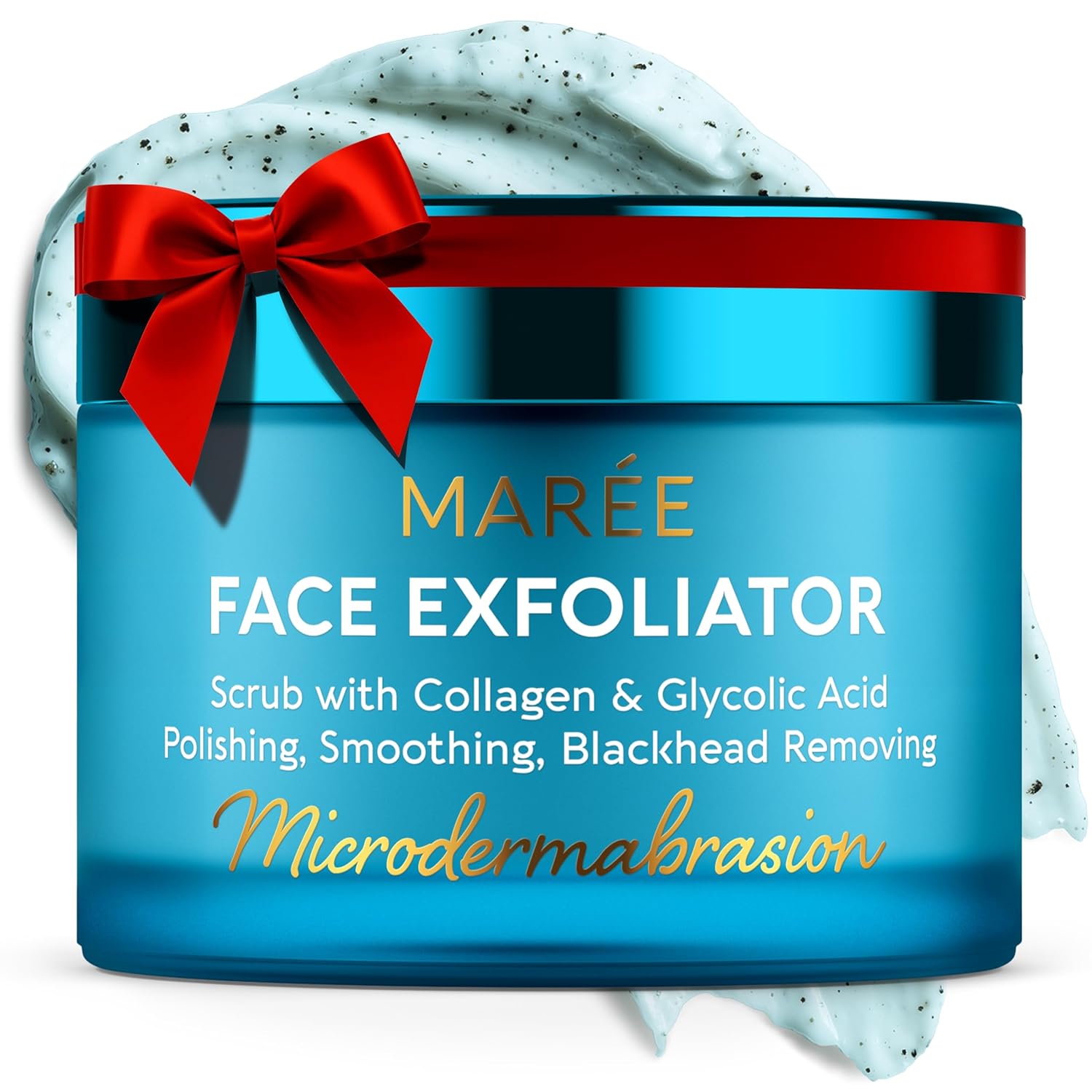 MAREE Face Exfoliator — Microdermabrasion Facial Scrub & Exfoliating Face Wash for Women — Collagen & Glycolic Acid — Gentle Scrub and Exfoliant — Men Exfoliating Scrubber — Exfoliante Facial Cleanser