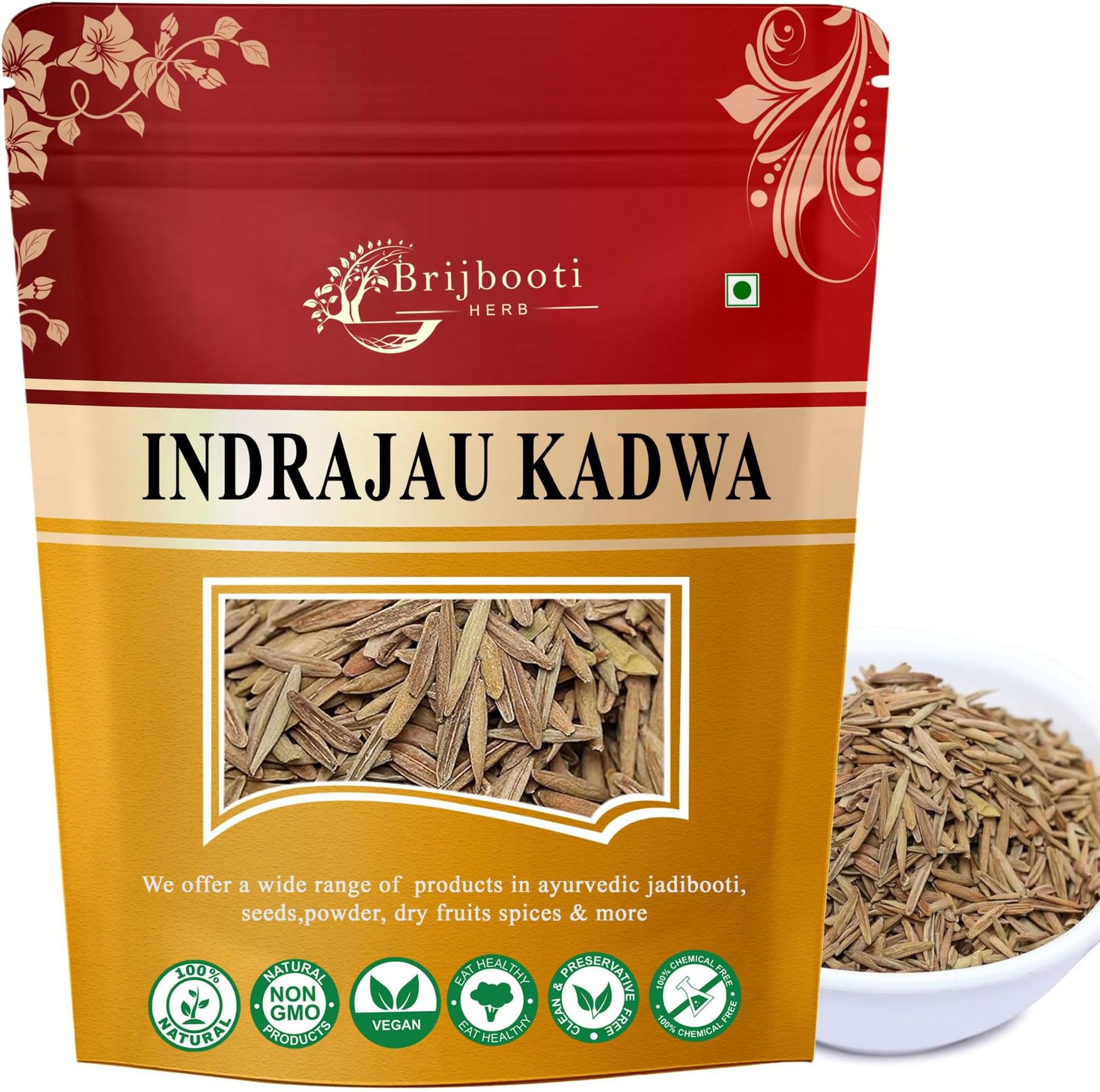 BIRJU MAHAVIR Indrajau Kadwa - Holarrhena Pubescens 200 Gr, Natural (BMKB-20)