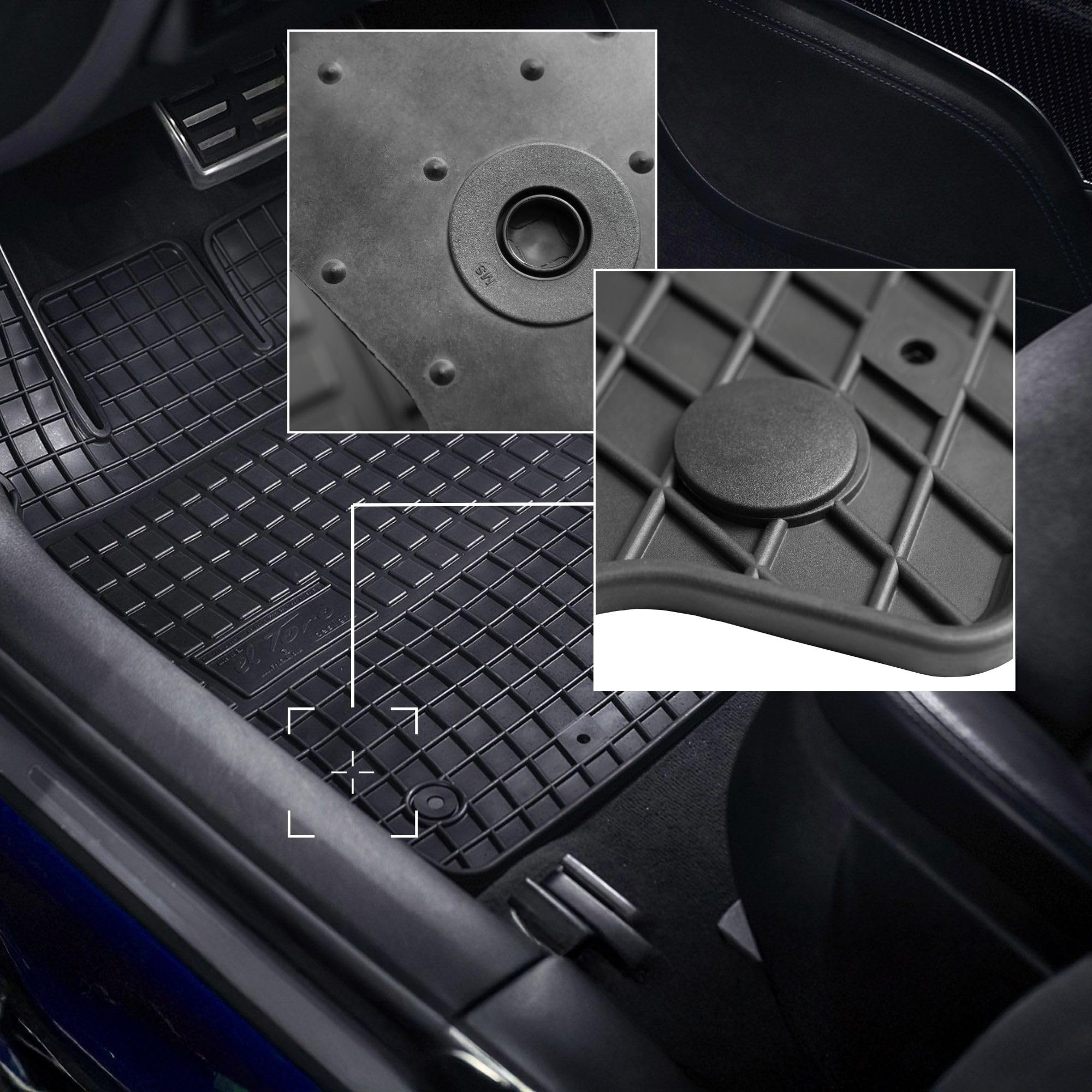 Alfombrillas de Coche de Goma a Medida, compatibles con Mercedes CLS W218 (2009-2016) Ajuste Exacto, Antideslizantes, 4 Piezas, Color Negro