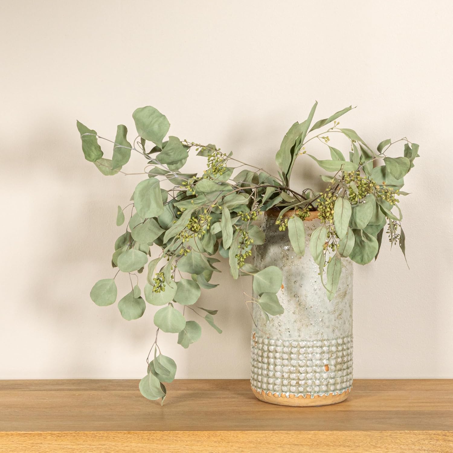 Creative Co-Op Round Terra-Cotta Hobnail Planter Vase with Heavily Distressed Finish, Grey