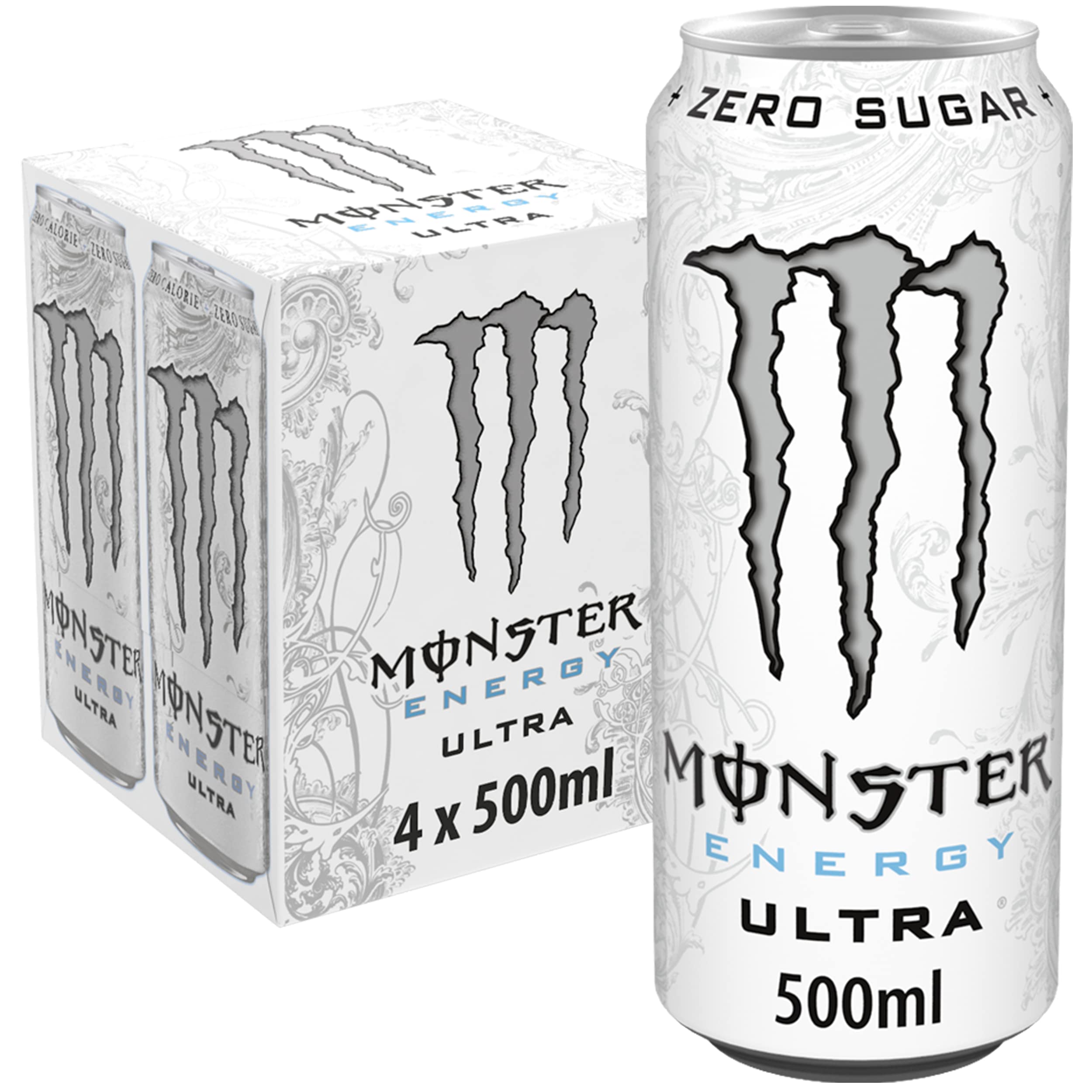 Monster Energy Ultra White Zero Sugar Energy Drink, 500ml X Pack of 4, (From USA) Get Flavourito Kunafa Chocolate 20g Absolutely Free From DECADENT FOODS-image-30