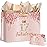 Yoirrat Rose Gold 17th Birthday Gift Bag for Girls 17 & Fabulous Large Pink Happy 17th Birthday Gift Bag with Wrapping Paper and Card for 17th Bday Decorations Party Supplies