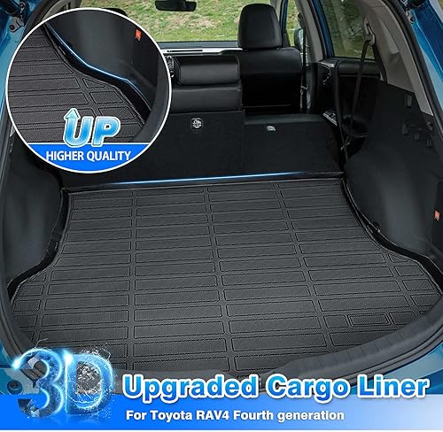 Miniatura 2 de Cartist Compatible con revestimiento de carga Toyota RAV4 2013 2014 2015 2016 2017 2018 (sin modelos eléctricos o híbridos) Tapete de piso de