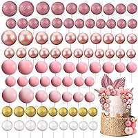 Vista 25 de 108 piezas de bolas para decoración de tarta, decoración de tarta de bricolaje, globos de espuma para cupcakes, para hornear tartas, aniversario