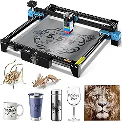Gravador a laser Twotrees TTS55 Pro 40W Máquina de gravação a laser Placa-mãe de 32 bits, para madeira compensada cortada e gravação em alumínio, Potência do laser: 5,5 W, Área de gravação: 300x300mm