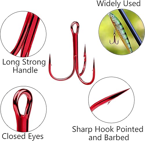 Miniatura 3 de Kit de anzuelos agudos de pesca, 160 piezascaja afilada redonda curva aguda, ganchos anchos de acero de alto carbono, gancho de pescado de púas para