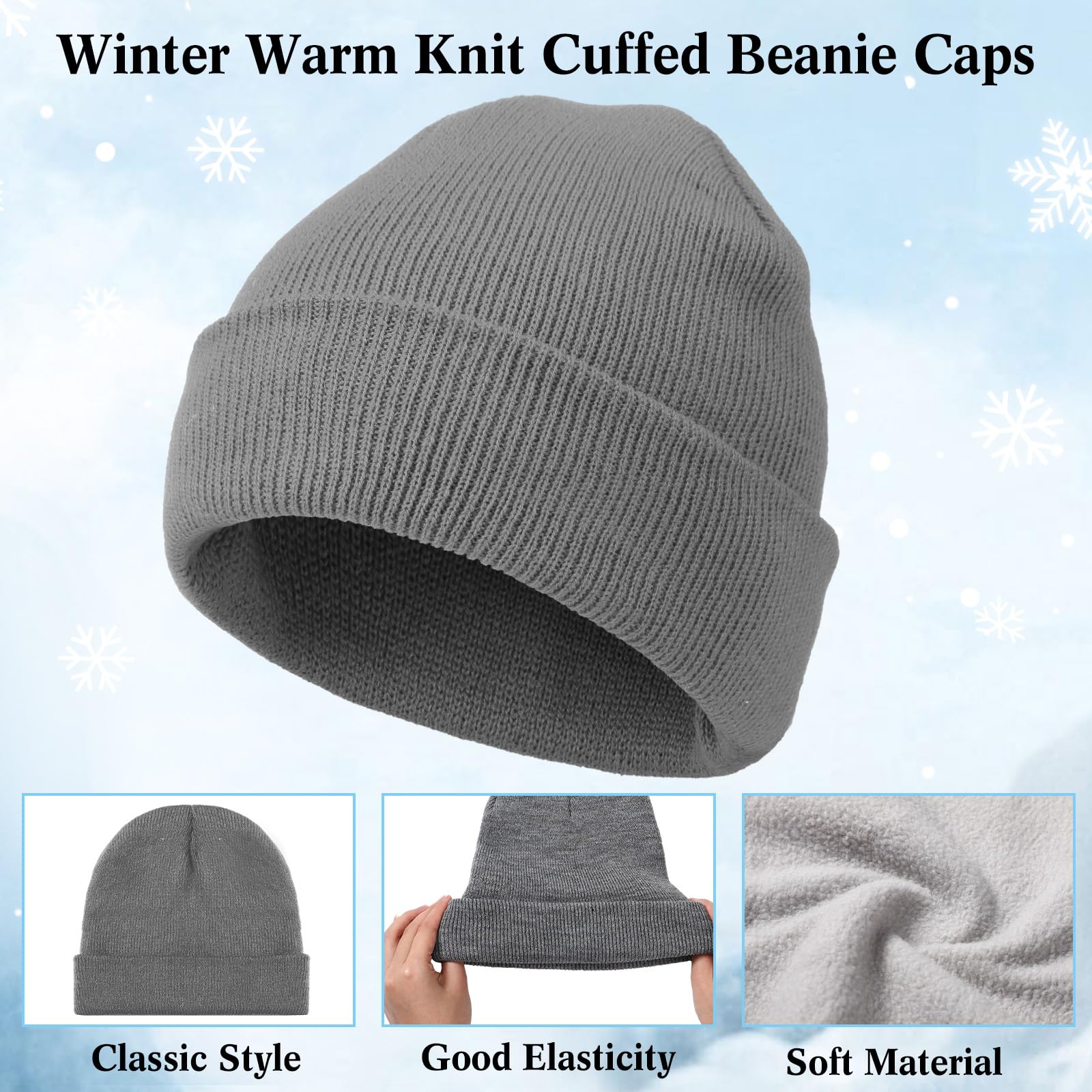 Yunsailing Wintermütze, Schal, Handschuhe, Strickmütze, Fleece, Halswärmer für Männer und Frauen, 96-teilig, Siehe Abbildung., Einheitsgröße