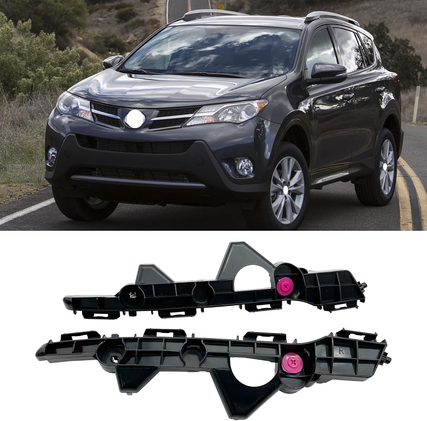 Replacement Rear Bumper Retainer Bracket Support Fit for Toyota RAV4 2013 2014 2015 Rear Left+Right Side Set 2PCS
