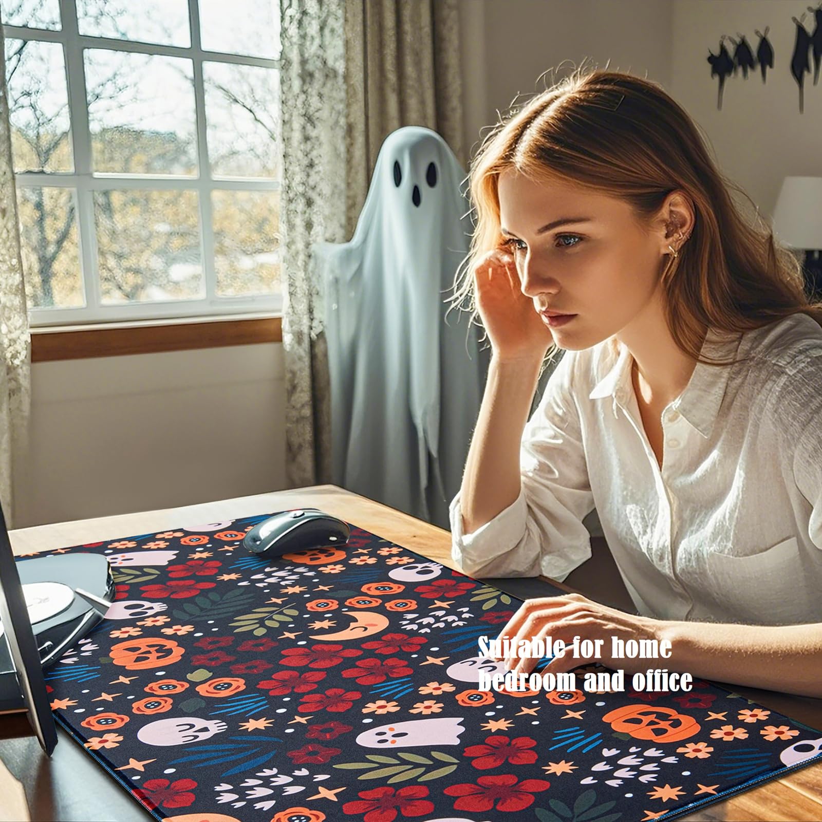 Armindou Large Gaming Desk Mouse Pads, XXL 35.4 X 15.7In Computer Desk Cover Matt For Desktop Keyboard And Mouse, Big Office Pad Protector Mats, Black Extra Large Mousepads, Anti-Slip Rubber Base - View #4