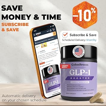 ColonBroom GLP-1 Weight Management Supplement for Women & Men - GLP1 Supports Gut Health, Metabolic Wellness & Appetite Regulation - Vegan, Gluten-Free Diet Kit Capsules | 60 Count (New Formula)