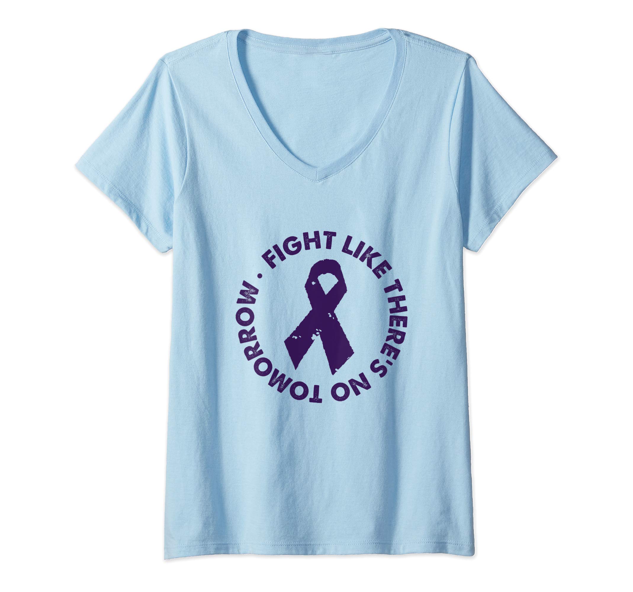 Womens Relay Event - Fight Like There's No Tomorrow - Dark Purple V-Neck T-Shirt