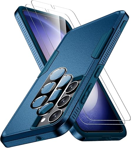 SPIDERCASE Funda diseñada para Samsung Galaxy S23, [protección contra caídas de grado militar de 10 pies], paquete de 2 [protector de pantalla de