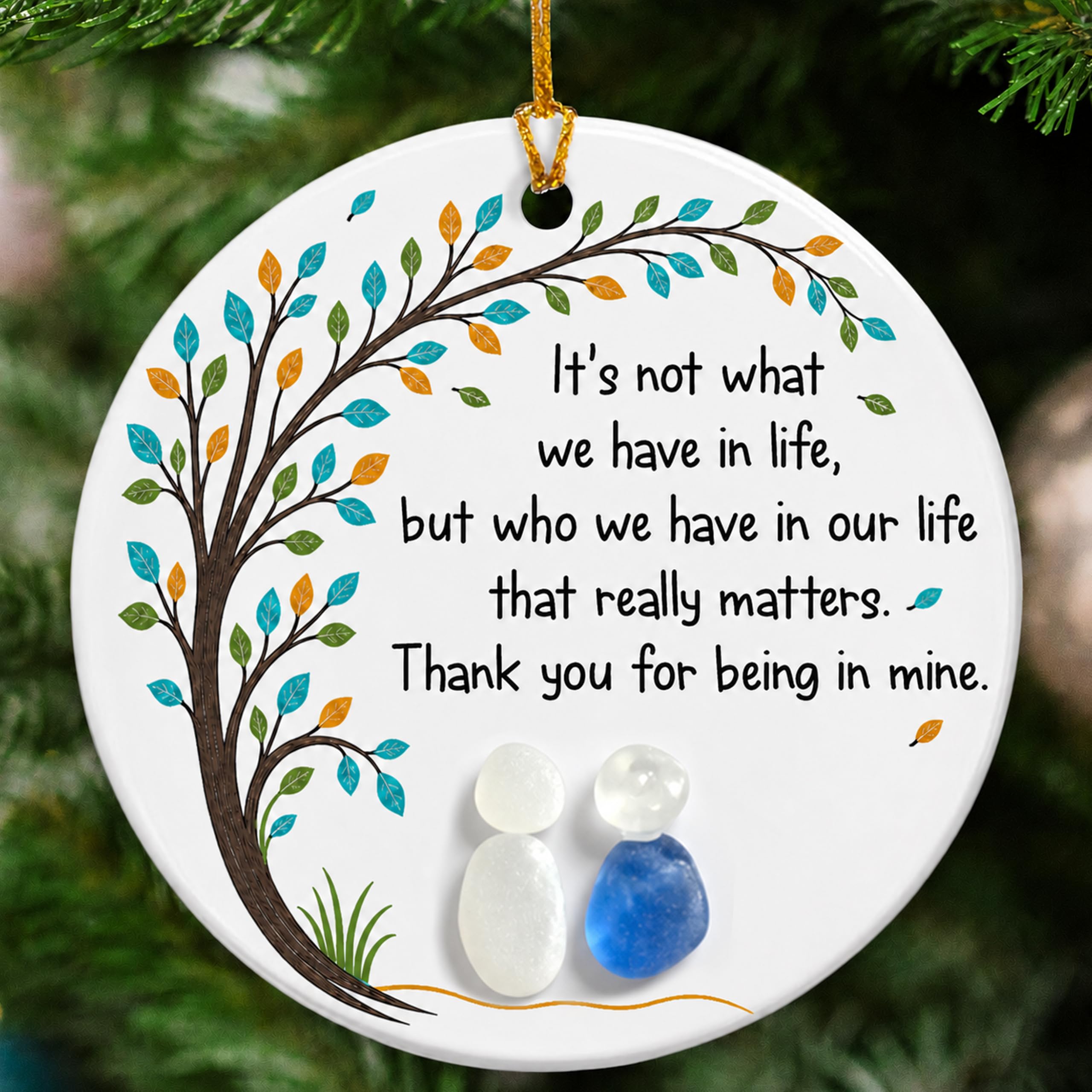 Real Seaglass Friendship Ornaments, Its The Friends We Meet Along The Way