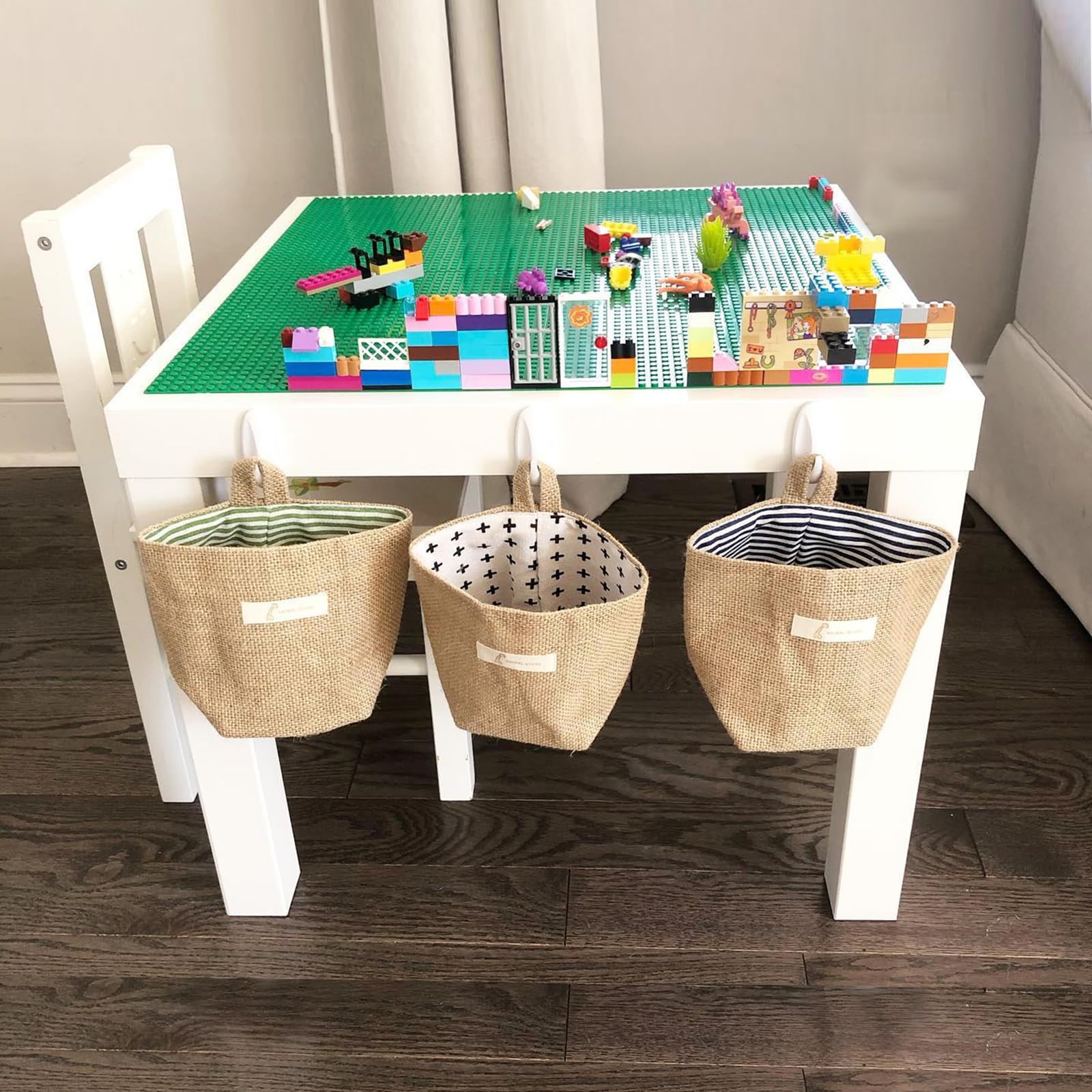 8 Platten-Set Bauplatte Kompatibel mit Lego Bausteinen, 25.5 * 25.5cm, Grundplatte zum Abziehen und Aufkleben für Tischplatte, Wand, Aufbewahrungsbox (8 Stück Grün)