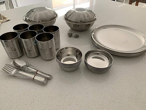 Miniatura 5 de Juego de vajilla de acero inoxidable de 40 piezas, servicio para 6