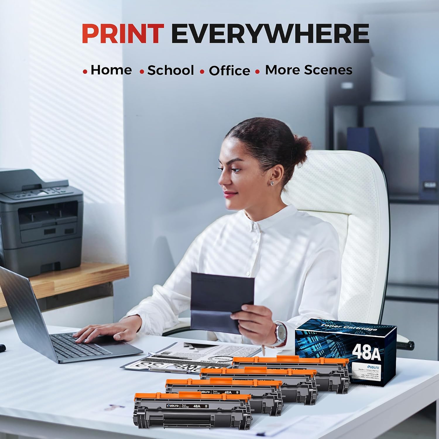 48A Toner Cartridge Compatible with HP 48a - Replacement for HP 48A Toner Cartridge Black Compatible with Pro M15w M29w M28w M15a M28a M31w M30w M16a M16w M29a Series Printer (4 Pack)