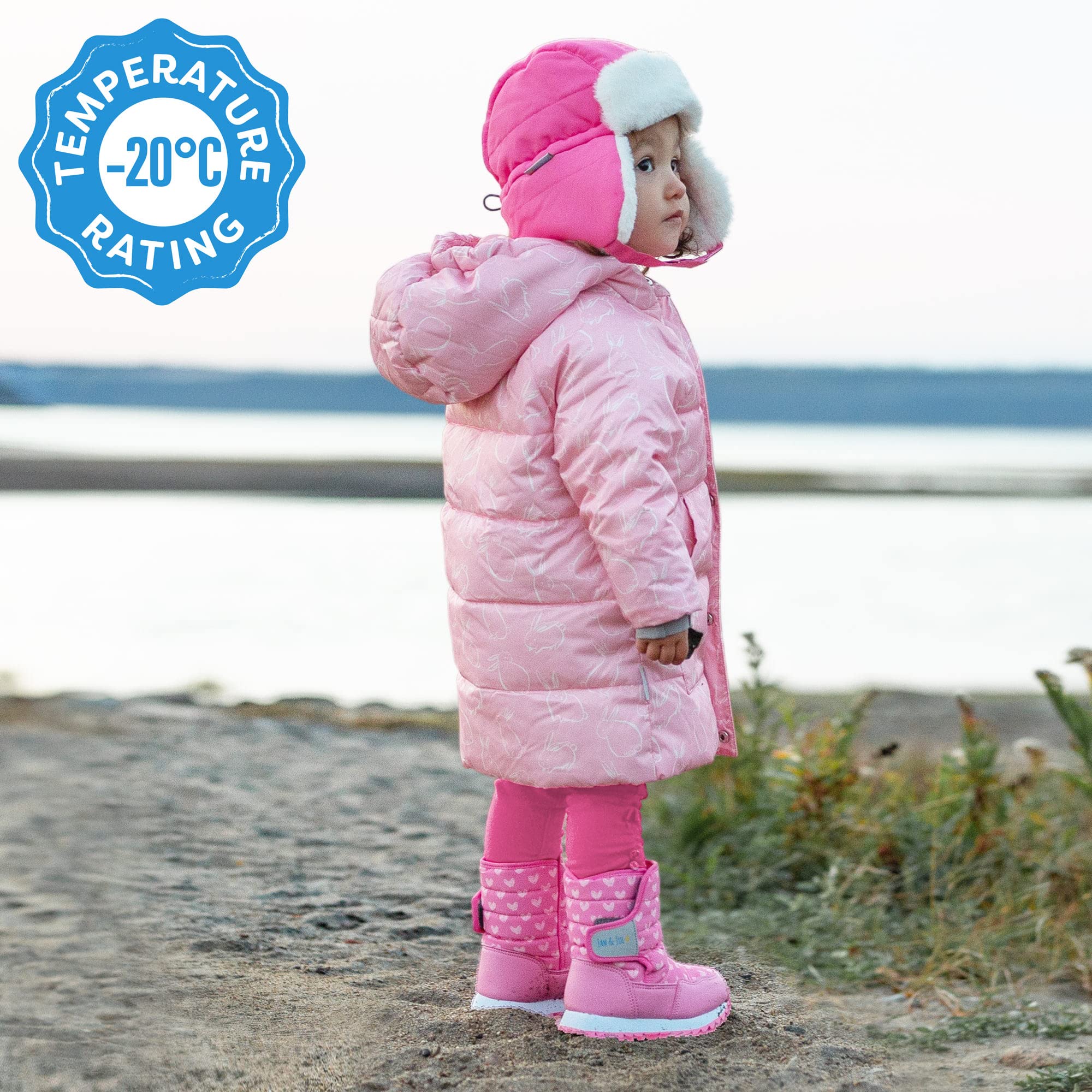 JAN & JUL Botas de nieve resistentes al agua para niños pequeños y niños