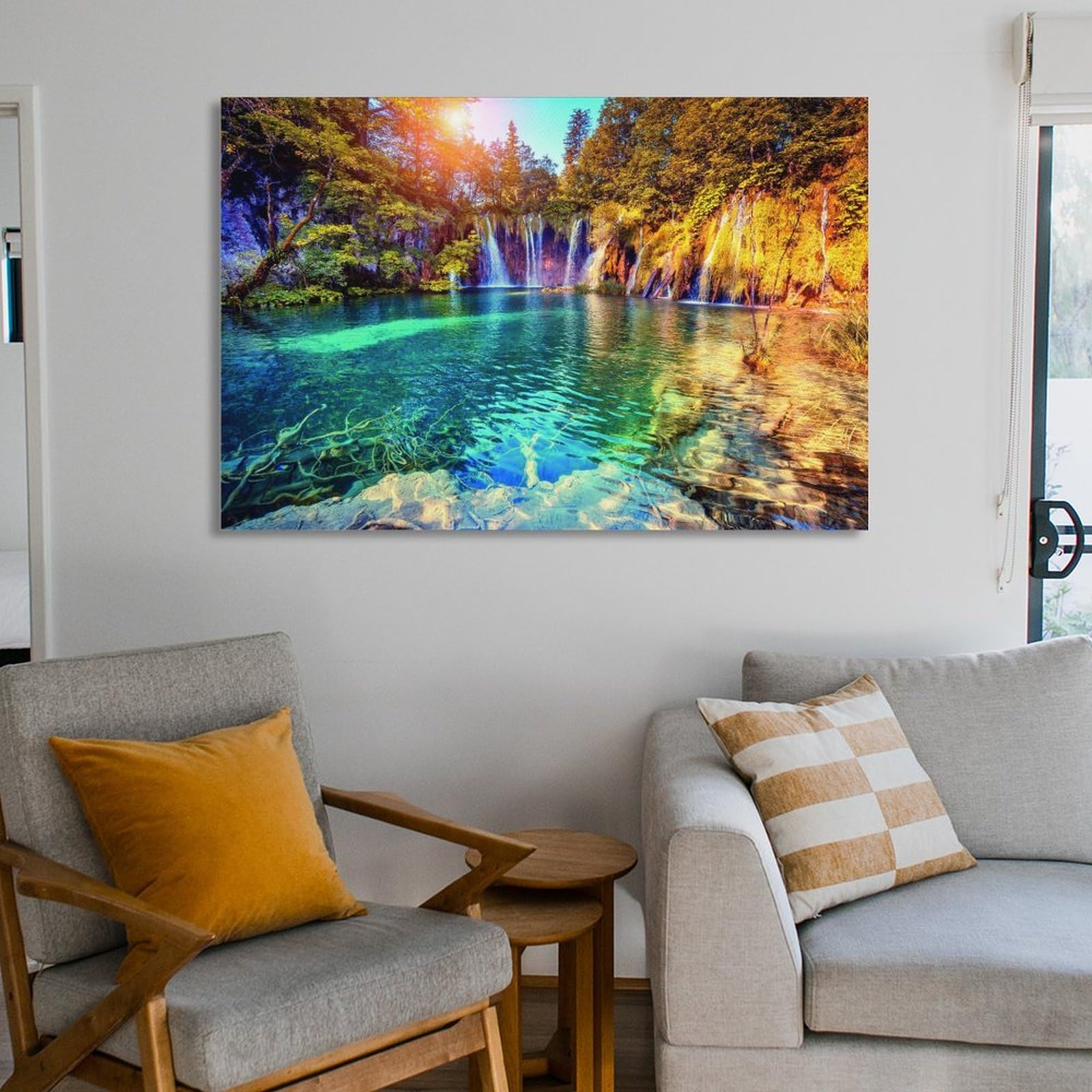 手描きの海の油絵の風景画、山水客間の装飾掛け絵