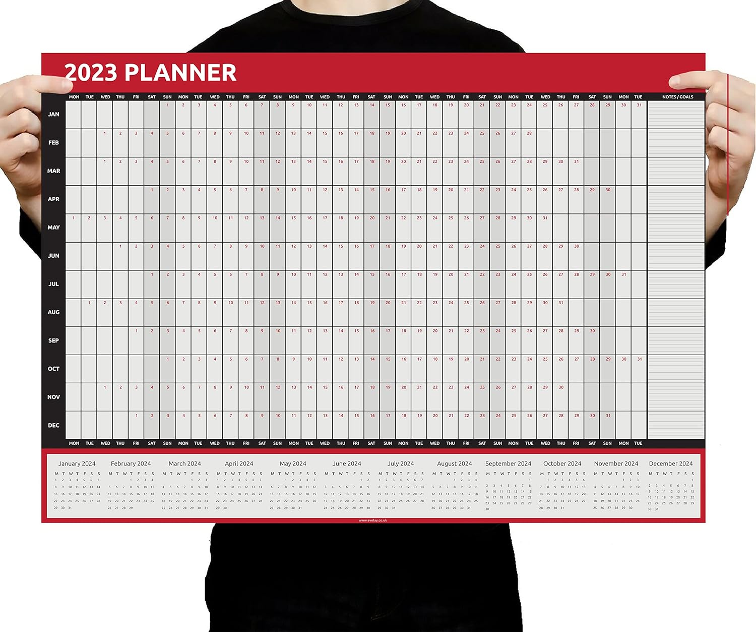 Wall Planner 2023 A3 Size (42.0 x29.7cm) Full Year Calendar Home Office