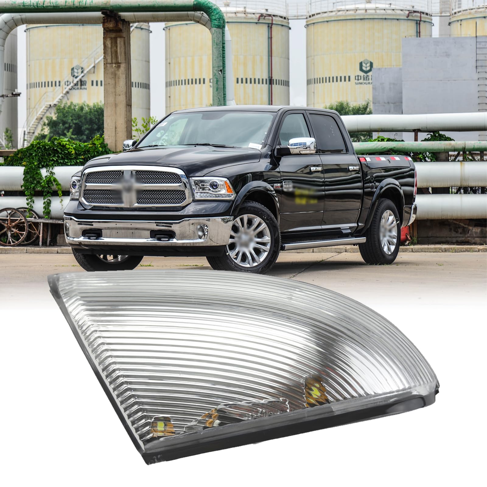 MCMMLDM Front Left Driver Side LED Mirror Turn Signal Light Lamp Assembly Puddle Light Fits For Dodge Ram 1500 2500 2009-2022 68064949AA