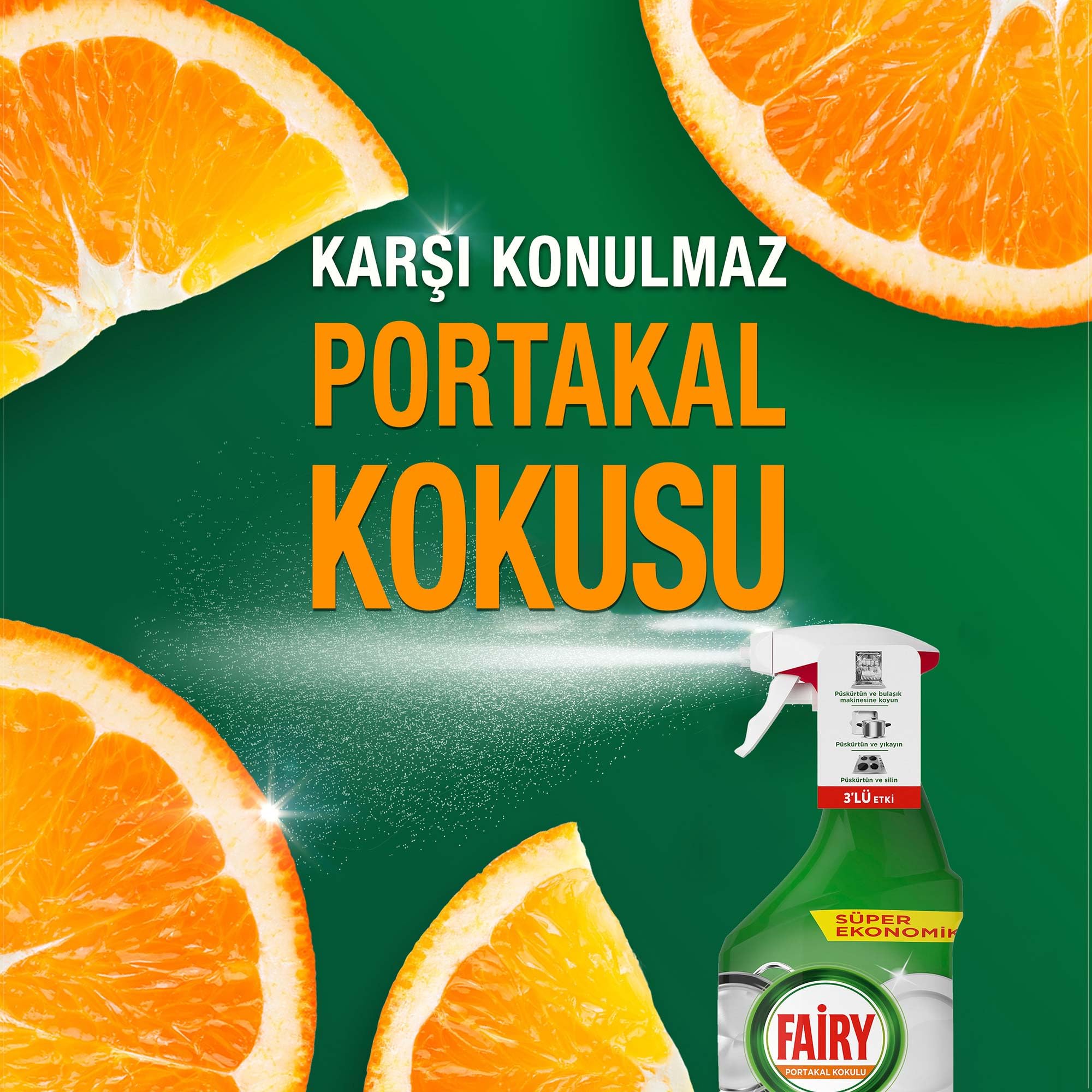 Fairy Portakallı Power Spray Bulaşık Spreyi, 800 ml