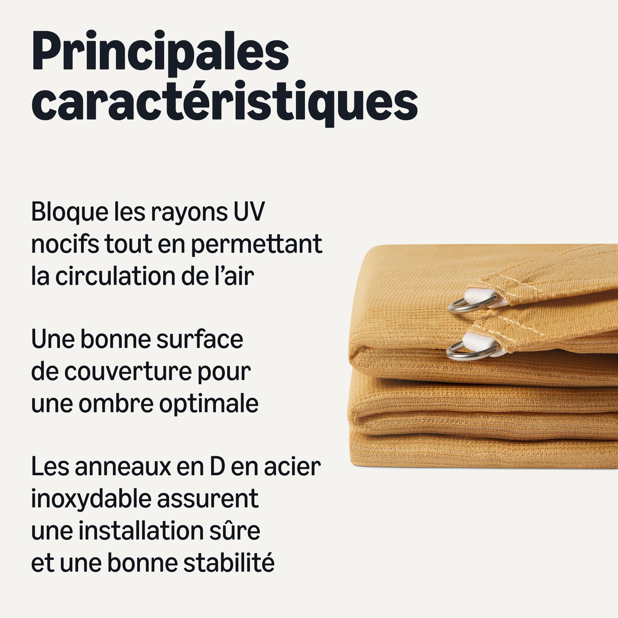 Amazon Basics Voile d'ombrage de Jardin, Protection UV, 3 m x 4 m, Sable, 1 Pack