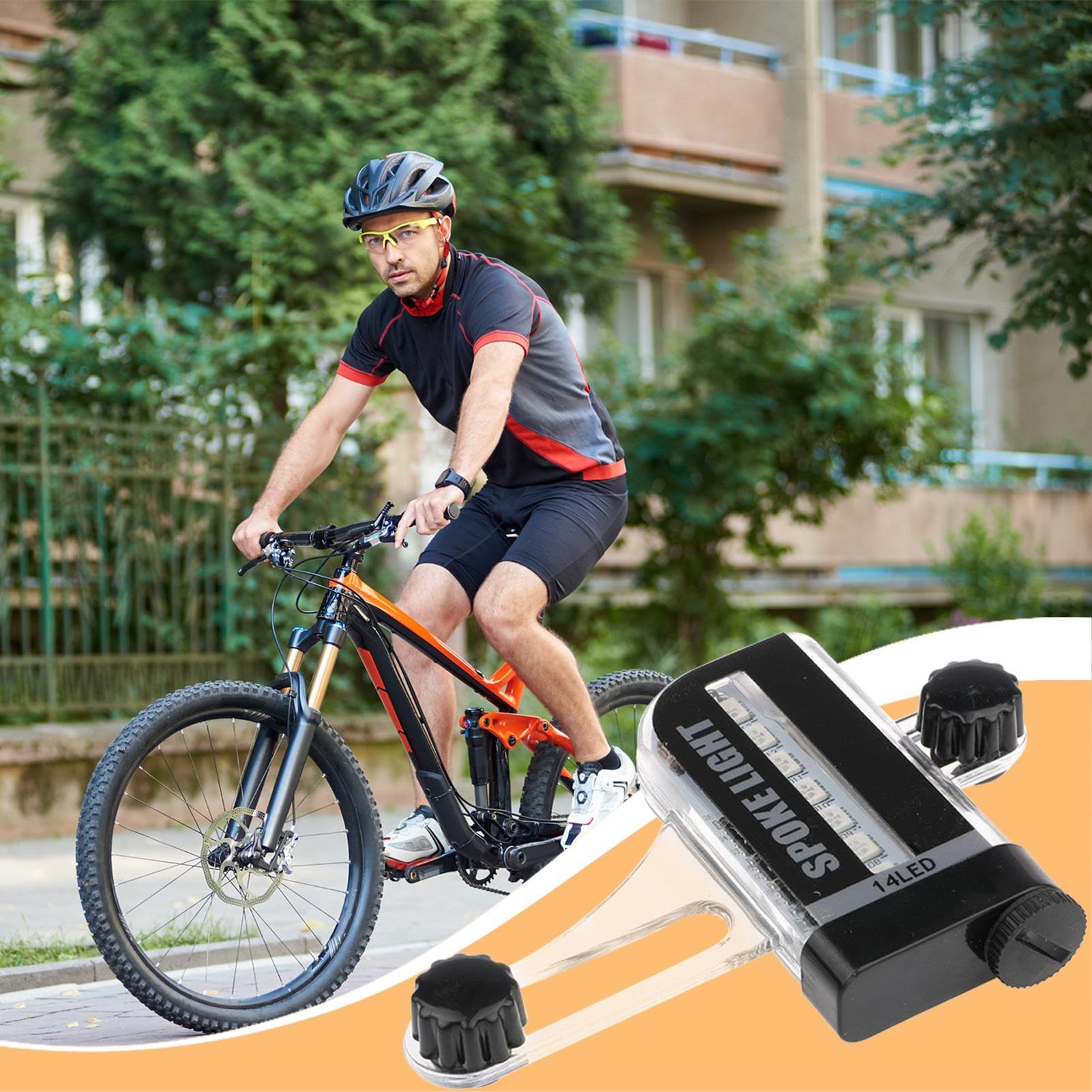 Éclairage LED Vélo Étanche – 30 Modes, 14 LEDs, Détection Automatique, Pour Roues Et Guidon