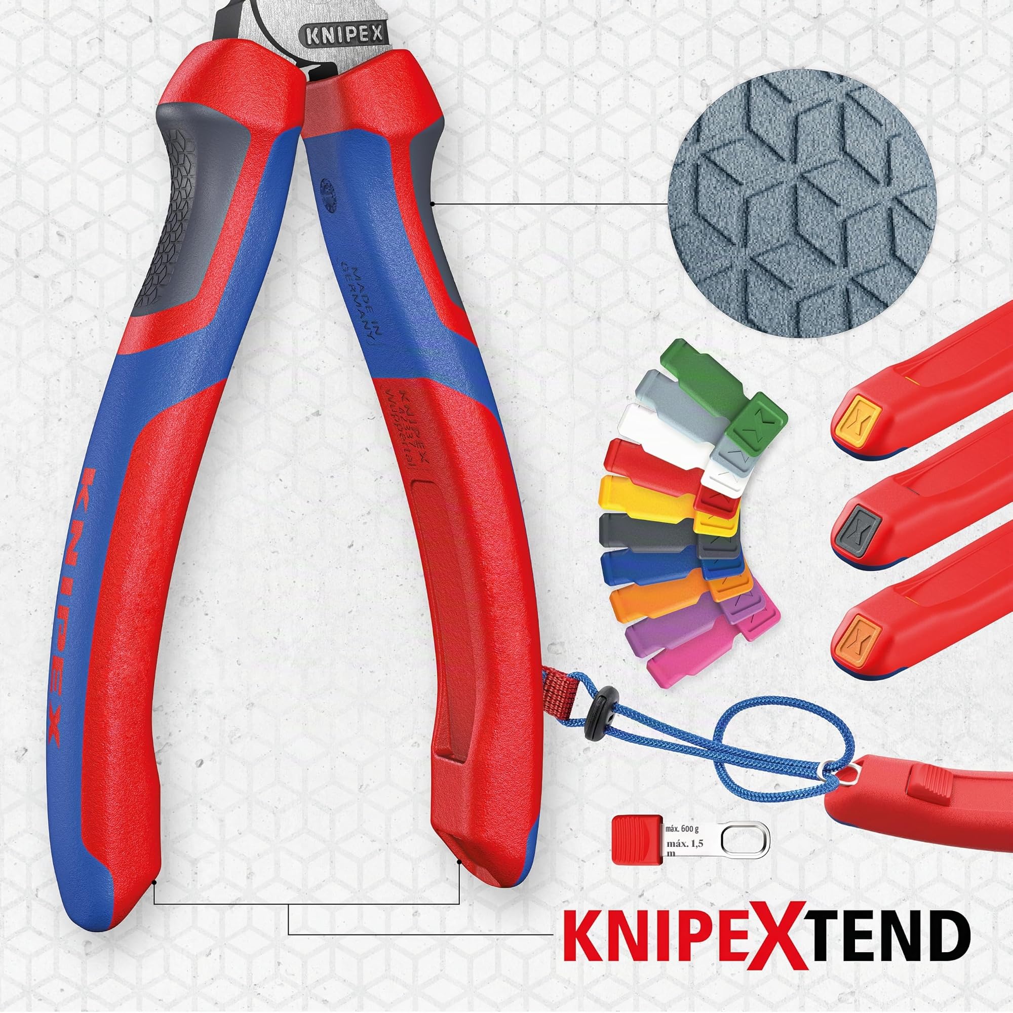 KNIPEX Alicate universal de fuerza "Lineman" modelo americano con mangos confort 240 mm, 09 12 240