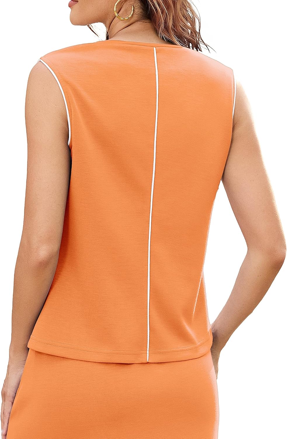 Casly Lamiit Two Piece Sets for Women Summer Outfits Crew Neck Sleeveless Tennis Skirt Set Striped Athletic Matching Sets - Image 2